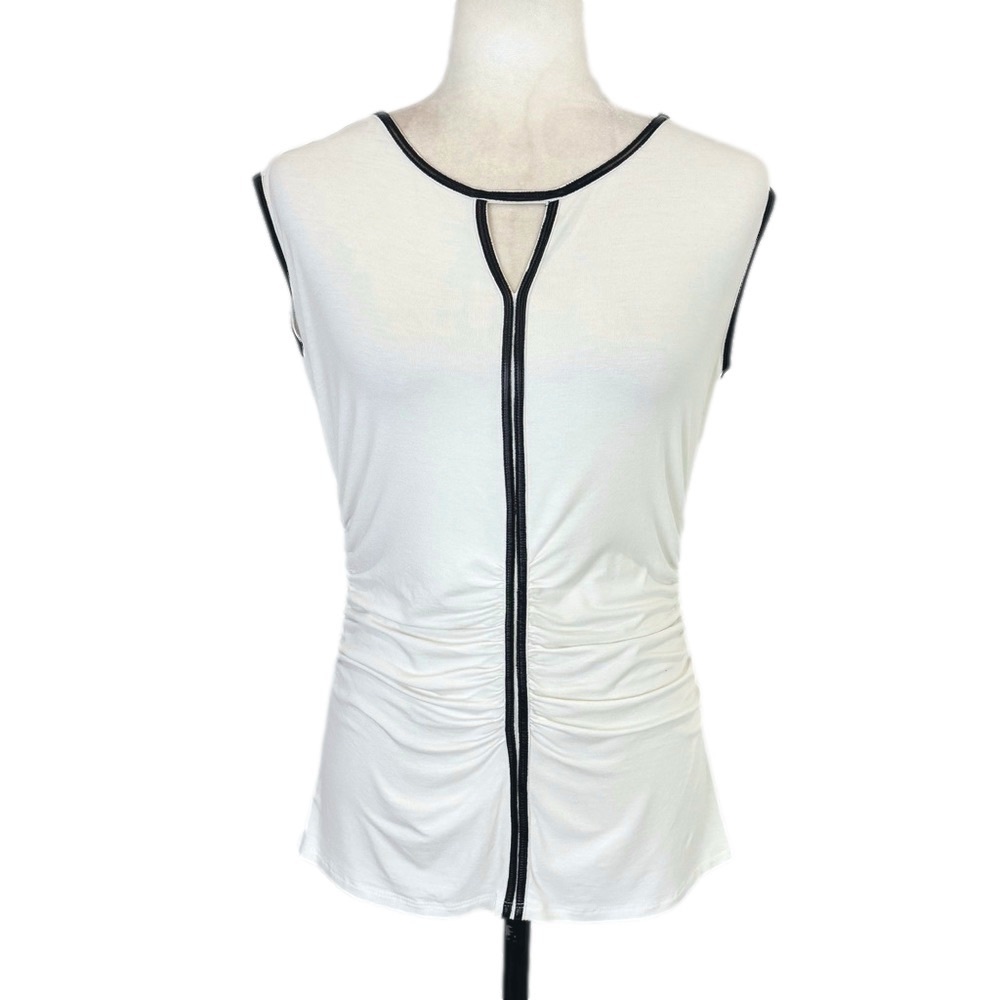 Vince Camuto ivory ruched top